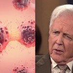 3d illustration of a cancer cell in the process of mitosis